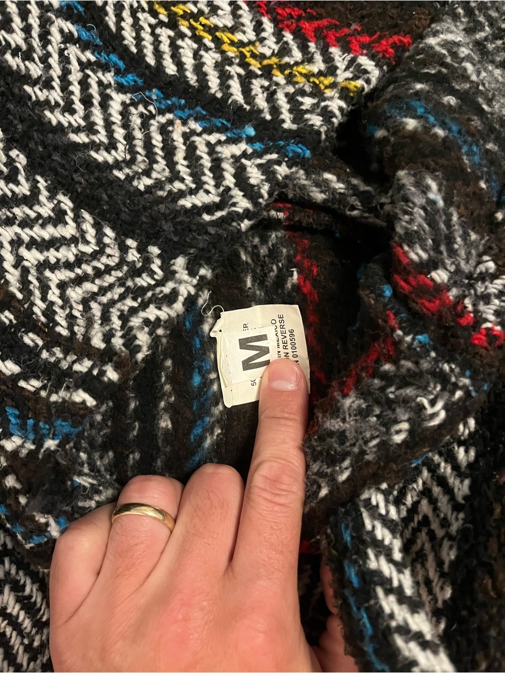 Men's Classic Hooded Baja Sweater - Multicolor Stripe - Picture 2 of 3